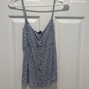 Floral Blue Spaghetti Strap Top